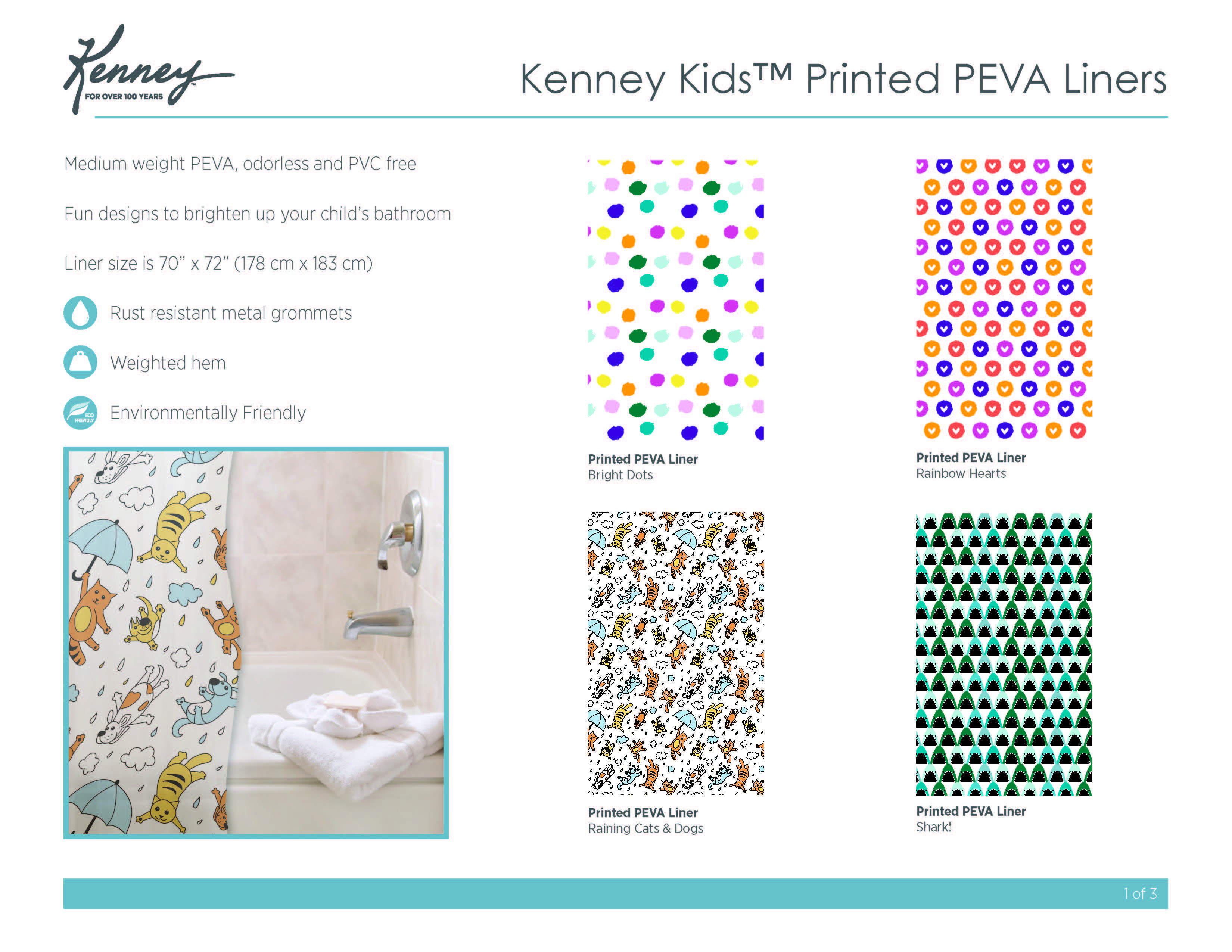 Printed PEVA Shower Liners